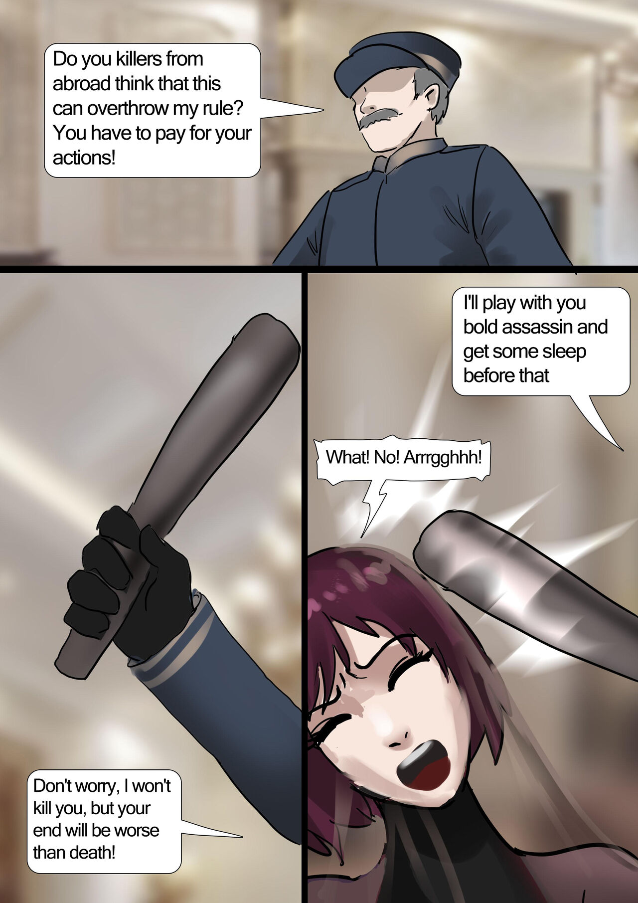 Female_Assassin_in_Stockings_Restrains_Trap_to_Escape page 6 full