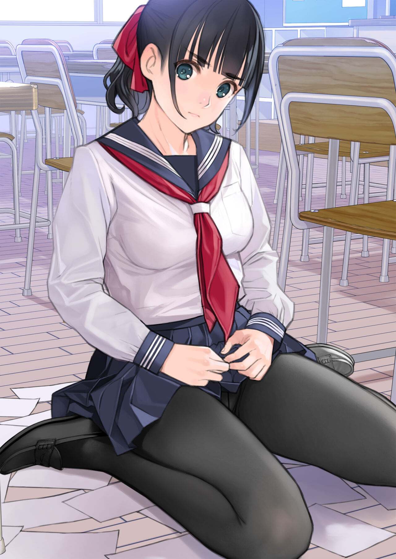 Kyonyū de kuro taitsusērā-fuku no fuku iin-chō to rikujō-bu no kyonyū senpai ga etchinakoto sa se rareru hon page 6 full