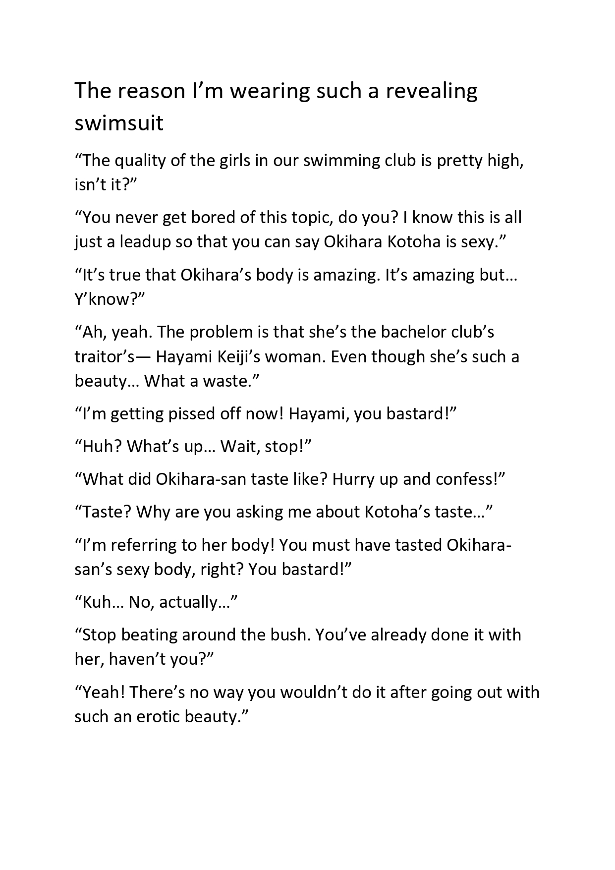 The reason I'm wearing a revealing swimsuit page 2 full