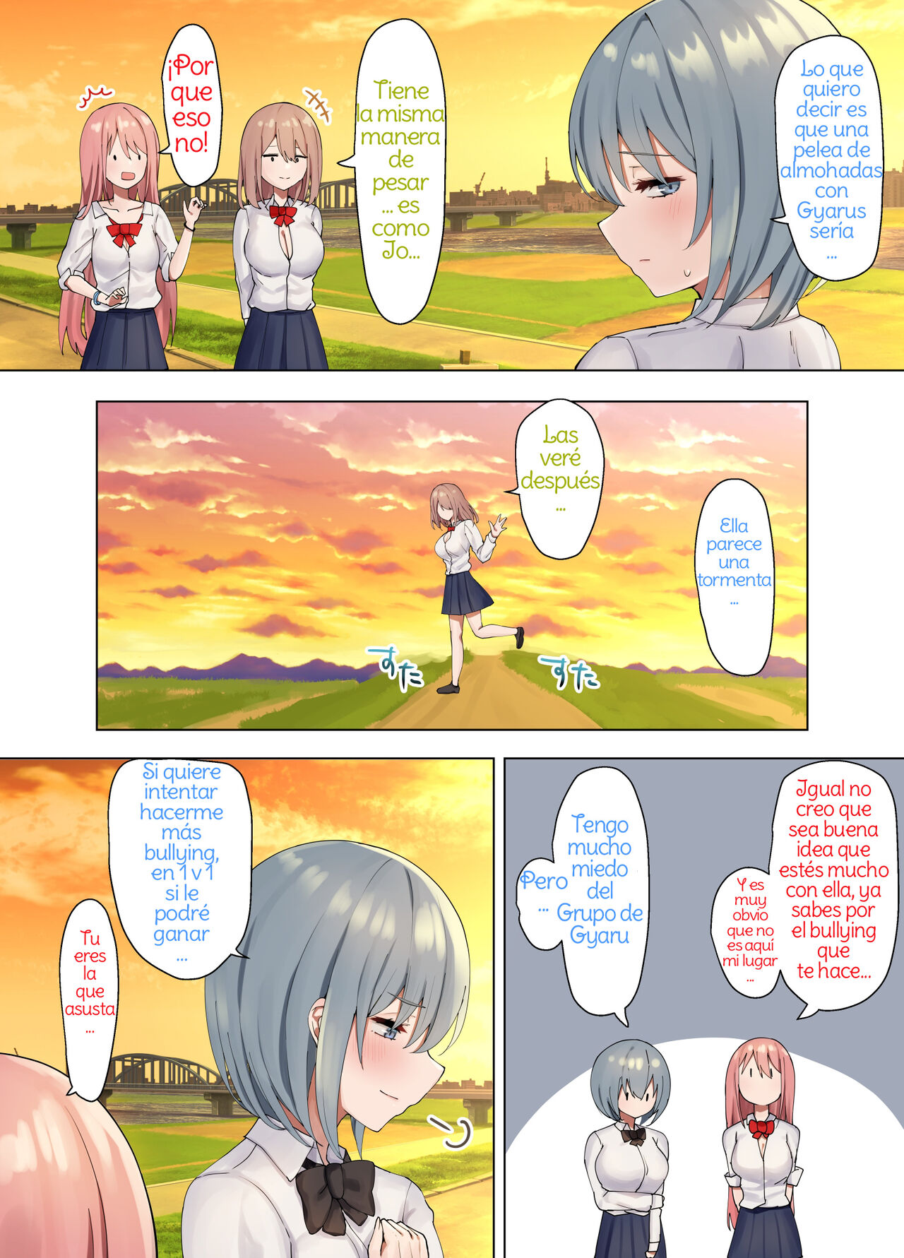 Ijimerarekko no Nekura Onna ga Jitsu wa Dohentai de Ijimekko no Ubu na Gal ni Shikaeshi o Suru Yuri 3 Spanish page 6 full