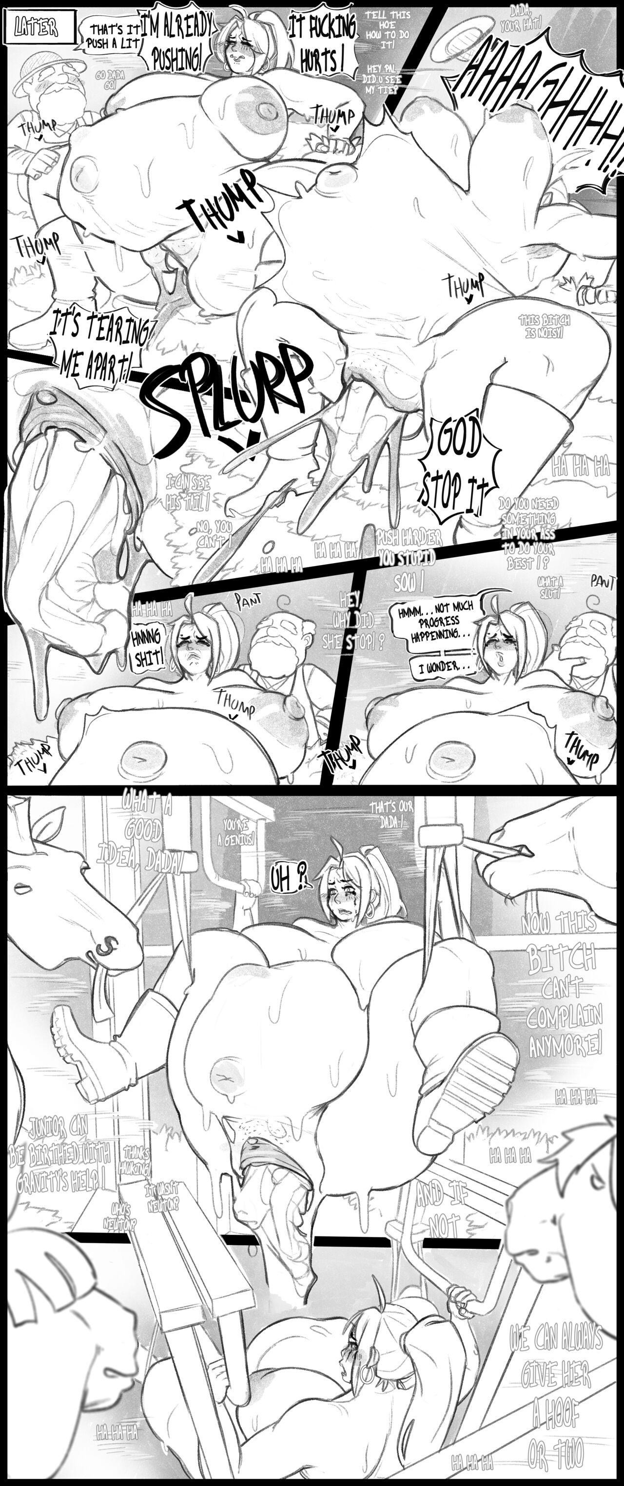 Gabrielle Giving Birth page 2 full