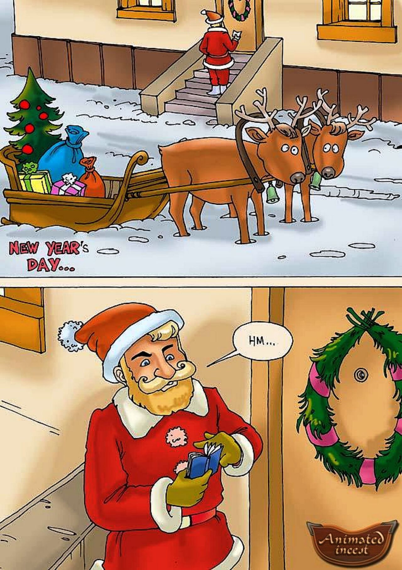 Animated Incest - Fuck me Santa page 1 full