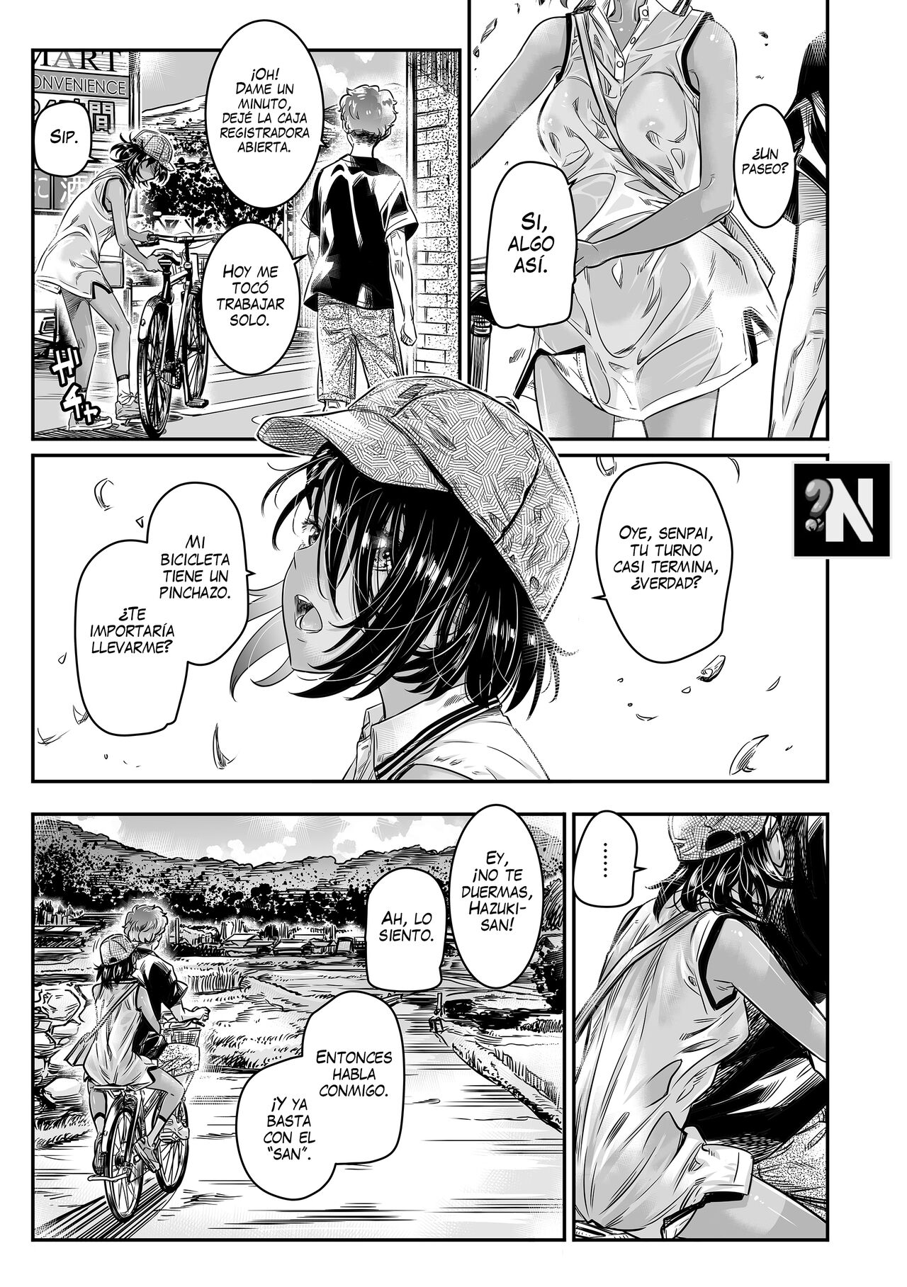 Hiyake no Bitch Shoujo wa, Doutei no Senpai o Yagai Sex ni Sasou | Una Exhibicionista Bronceada Invita a su Senpai Virgen a Tener Sexo al Aire Libre page 6 full