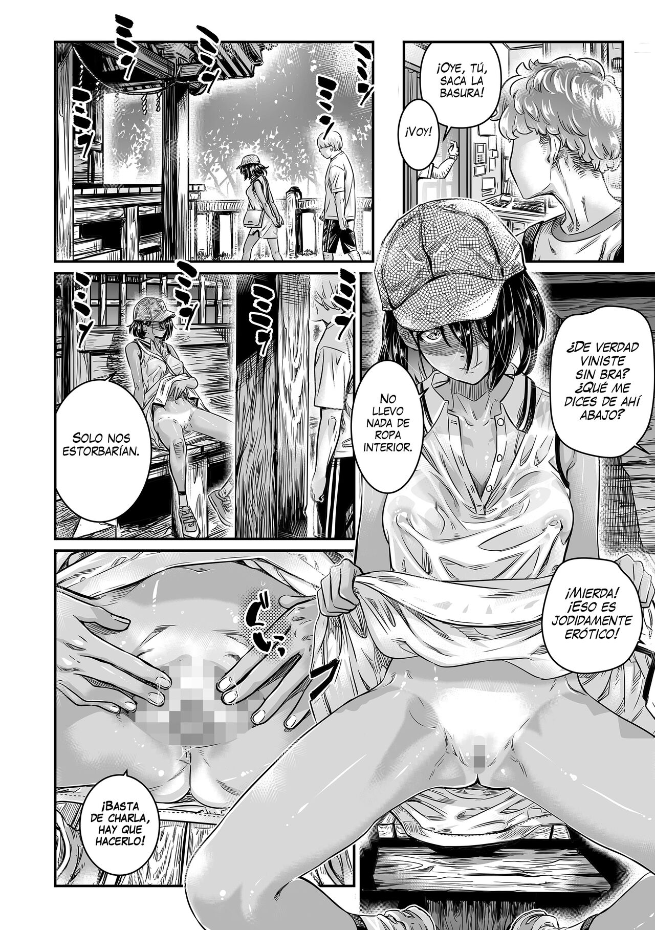 Hiyake no Bitch Shoujo wa, Doutei no Senpai o Yagai Sex ni Sasou | Una Exhibicionista Bronceada Invita a su Senpai Virgen a Tener Sexo al Aire Libre page 9 full