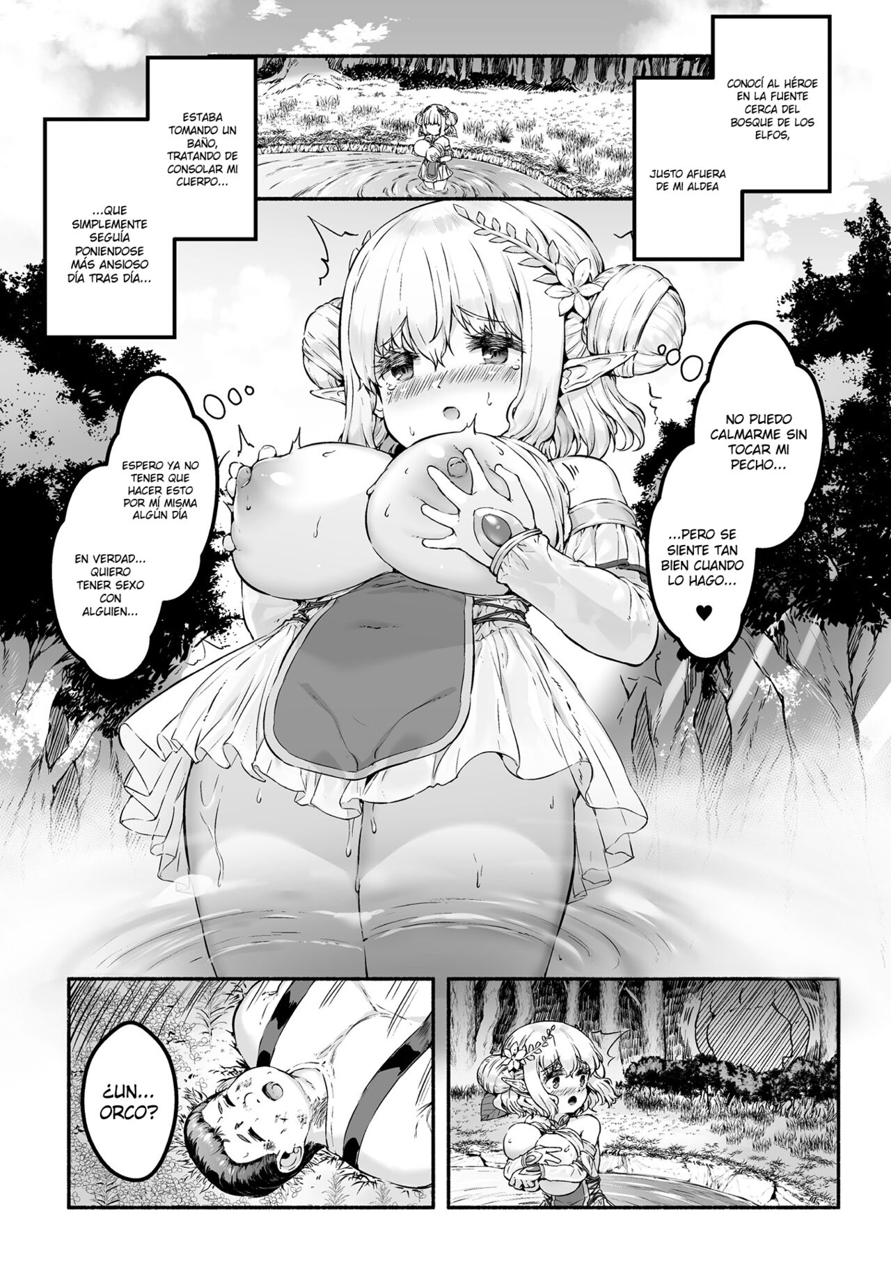 Chitchai x Dekkai x Fantasy ~Iyashi no Elf to Yowayowa Maou o Haberasete~ Ch. 1 | Pequeña x Grande x Fantasia ~Deja que la sanadora elfa y la reina demonio te sirvan~ Ch.1 page 4 full