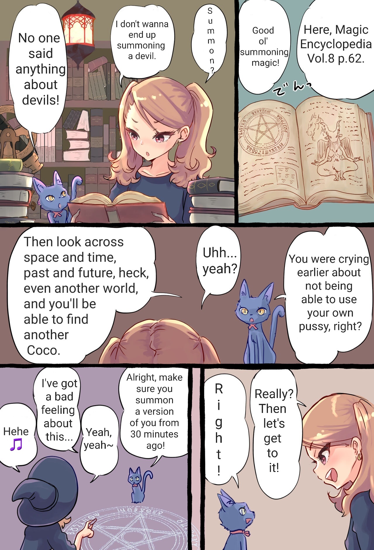 A story about a futanari witch who summons her past self with summoning magic and has sex with her smaller self. | Shoukan Mahou de Kako no Jibun o Shoukan shite Chiisai Jibun to Sex suru Futanari Majokko no Hanashi page 5 full
