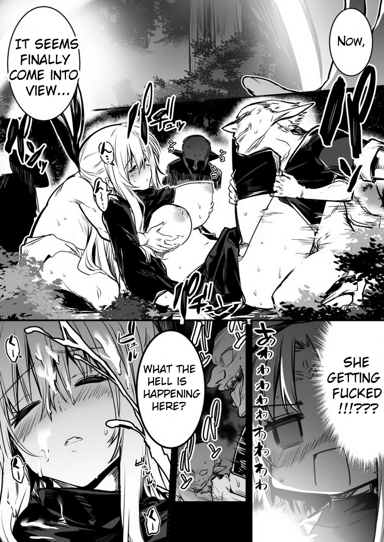 Furtuneteller-chan who worry about Adventure-chan's unusual symptom and take a look at it and Adventure-chan who unknowingly got knock up and  give birth to demi-human child in distant land page 2 full