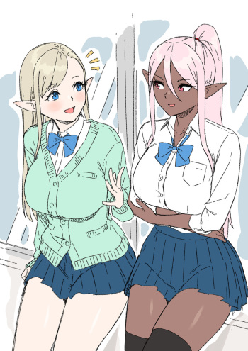 Konna Ero Manga Attara Yomitai na "Elf JK to Dark Elf JK Hen" cover
