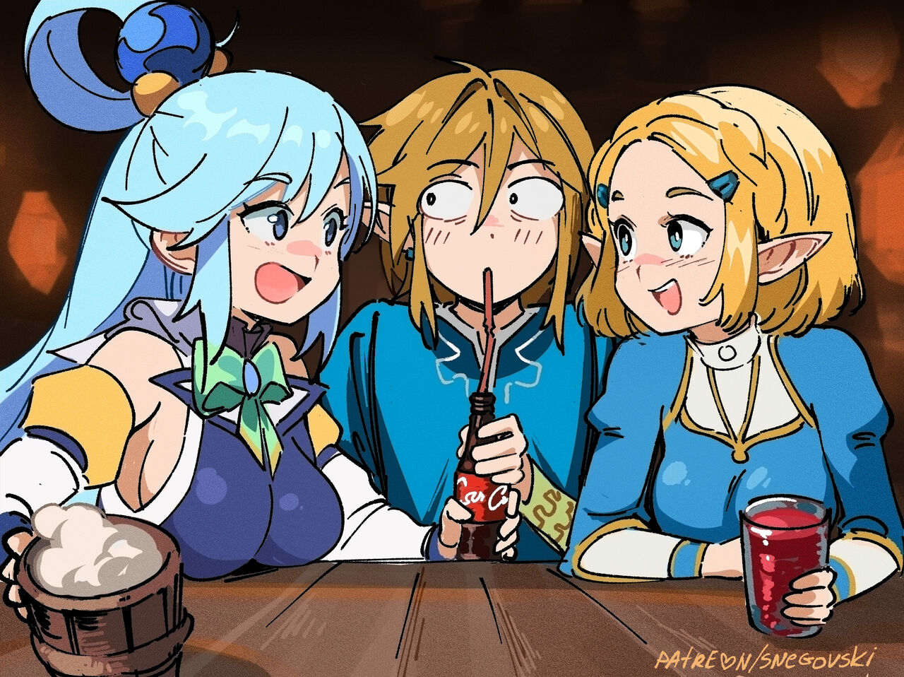 Zelda and Aqua having a good time page 1 full