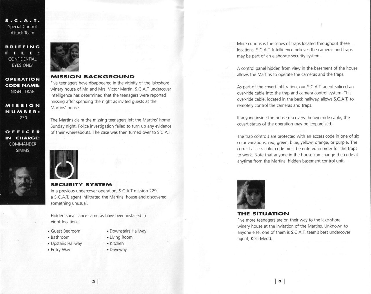 Night Trap Manual page 3 full