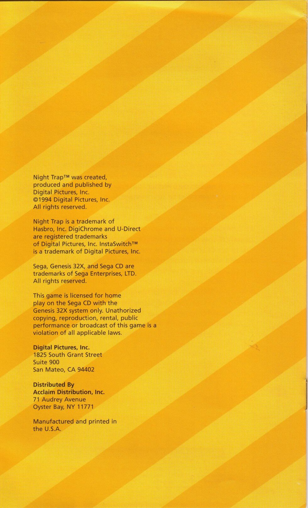Night Trap Manual page 9 full