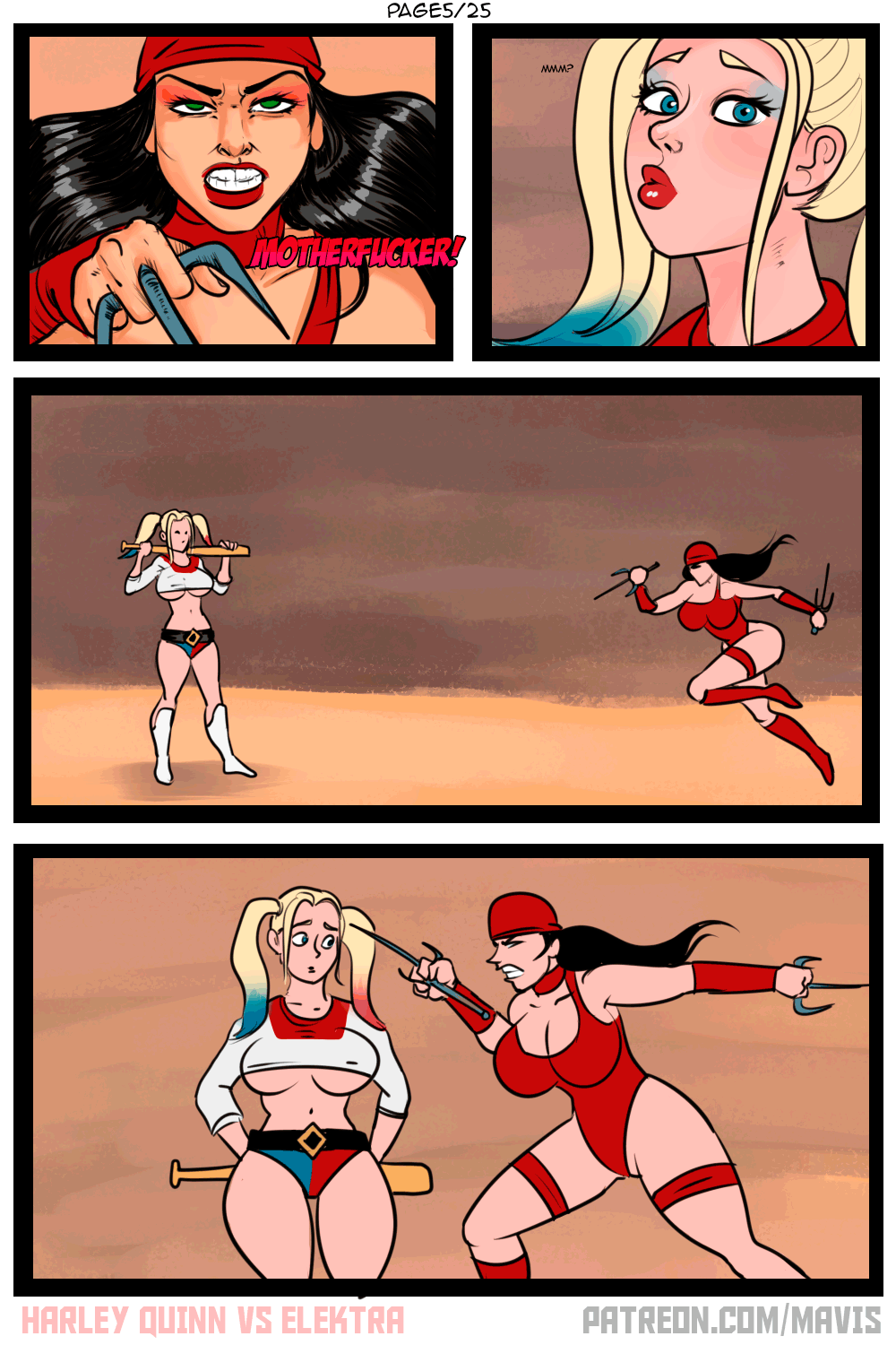 Battle of Supes: Elektra vs Harley Quinn page 5 full