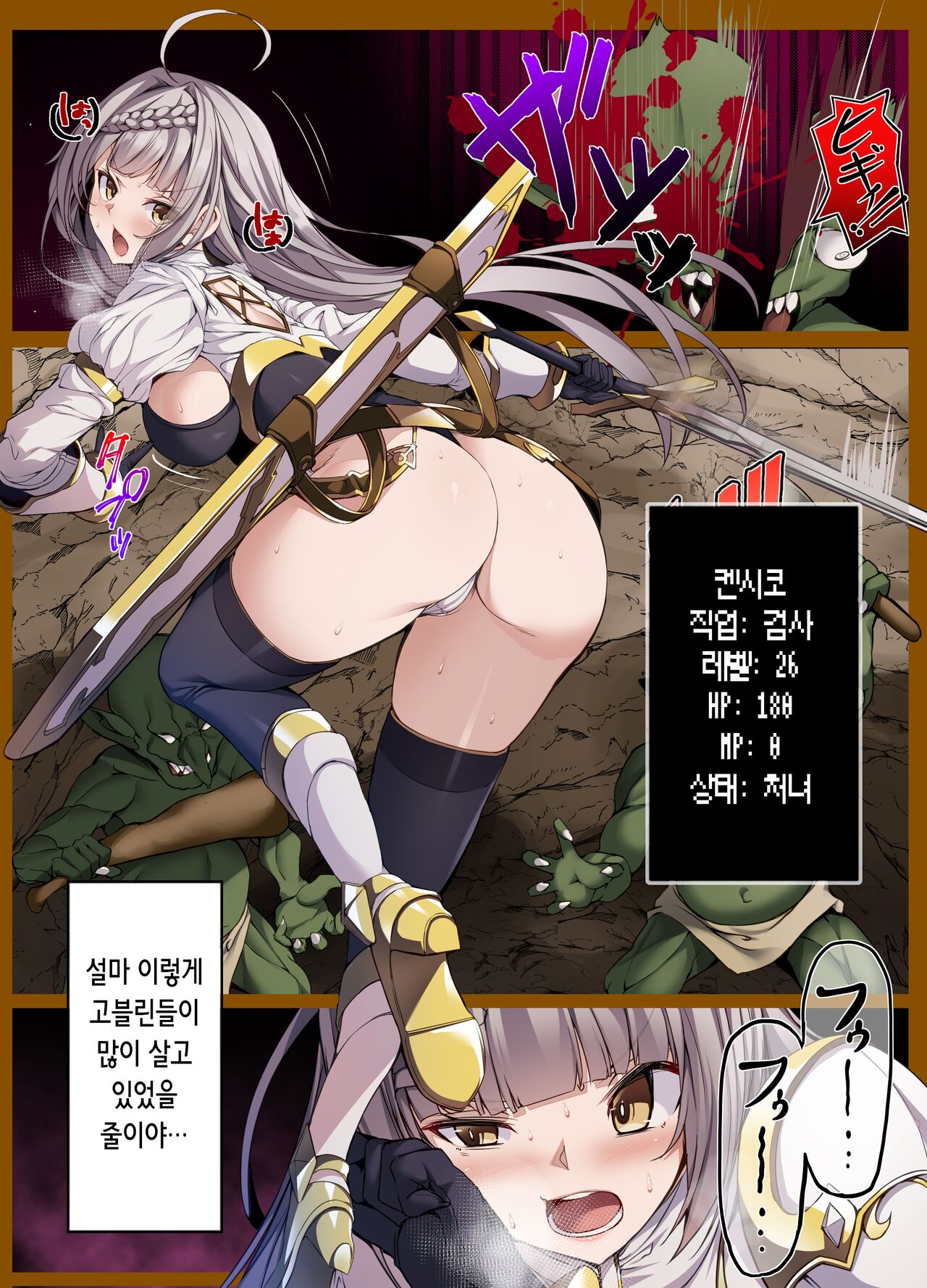 Goblin's Slave ~Reizoku Sennou de Goblin no Geboku ni Ochiru Mesu Boukensha-tachi~ | 고블린즈 슬레이브 ~노예 세뇌로 고블린의 부하가 되어버린 암컷 모험가들~ page 4 full