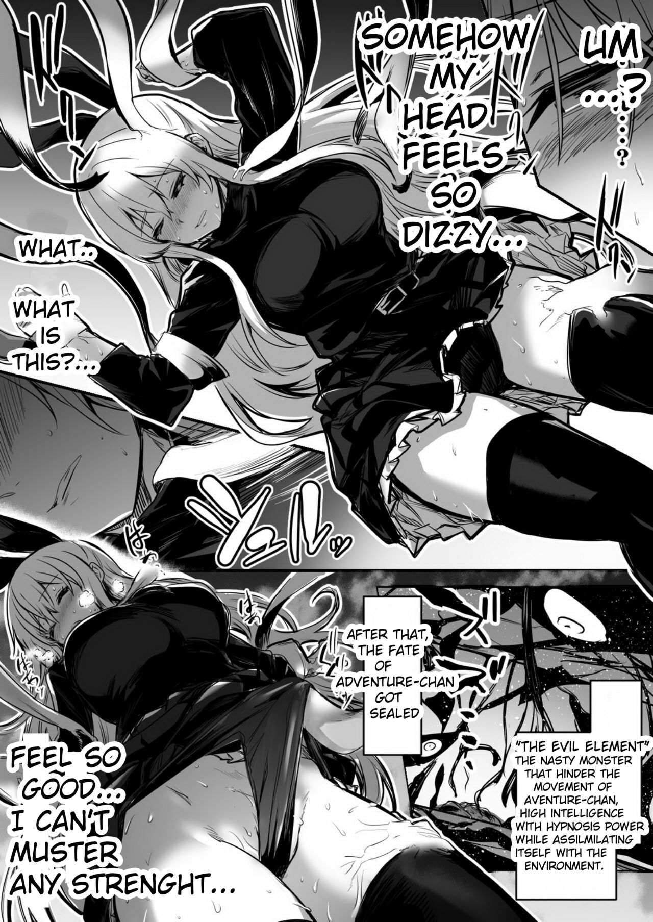 Adventure-chan who carelessly slept in subspicious room and got turn into seed bed by evil monster. page 2 full