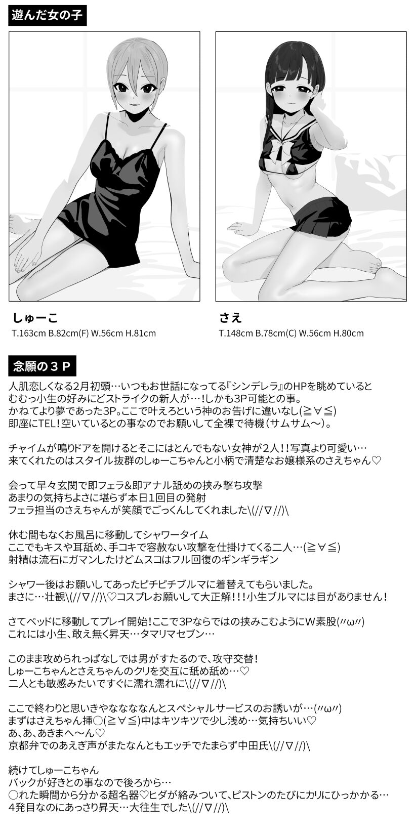 デリヘル『シンデレラ』レビュー さえはん＆しゅーこちゃんの3P編 page 4 full