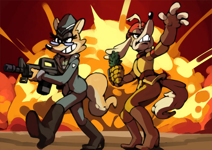Lt. Fox Vixen - Squirrel and Hedgehog - 7th Pack  여우장교 - 다람이와 고슴도치 North Korean propaganda DPRK page 1 full