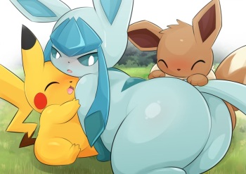 Glaceon X Pikachu &amp; Eevee cover