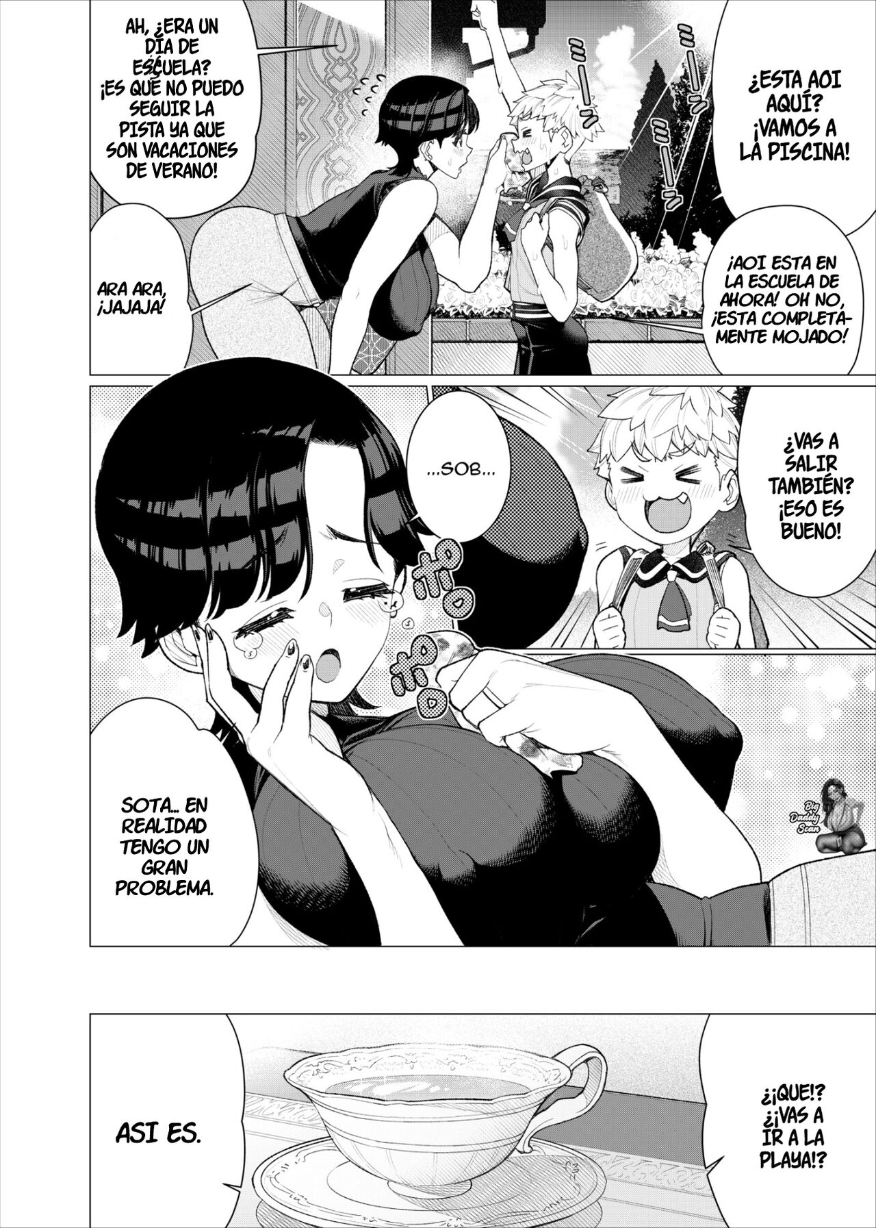Tomodachi no Mama no Slingshot! ~Zetsurin Shota ga Ero Mizugi Mama to Zetchou Yagai SEX suru Hanashi~ | ¡La Madre de mi Amigo en un Bikini! page 3 full