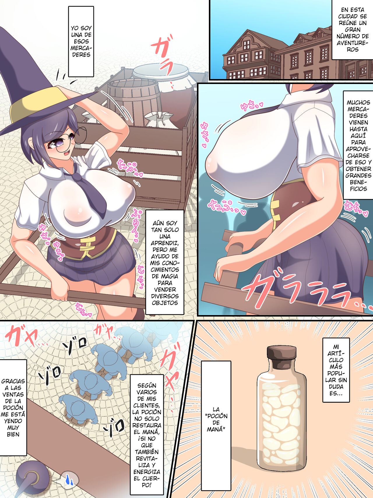 Futanari Mahoutsukai ga Shokushutou ni Hitasura Seieki Shiborareru Ohanashi. | La Historia De Una Maga Futanari Cuya Polla Es Ordeñada Por Tentáculos. page 2 full