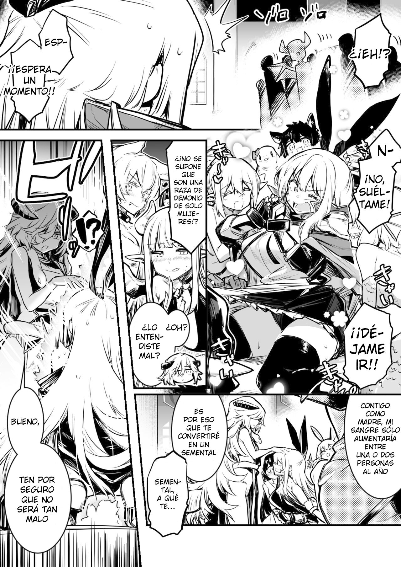 Mazoku ni Toraerare Ochinchin o Hayasarete Konwaku suru ga Me no Mae no Samazama na Mazoku no Nyotai ni Koufun shite shimai, Gyaku Rape sareru you na Katachi de Kawarugawaru Majiwatte shimau Boukensha-chan page 2 full