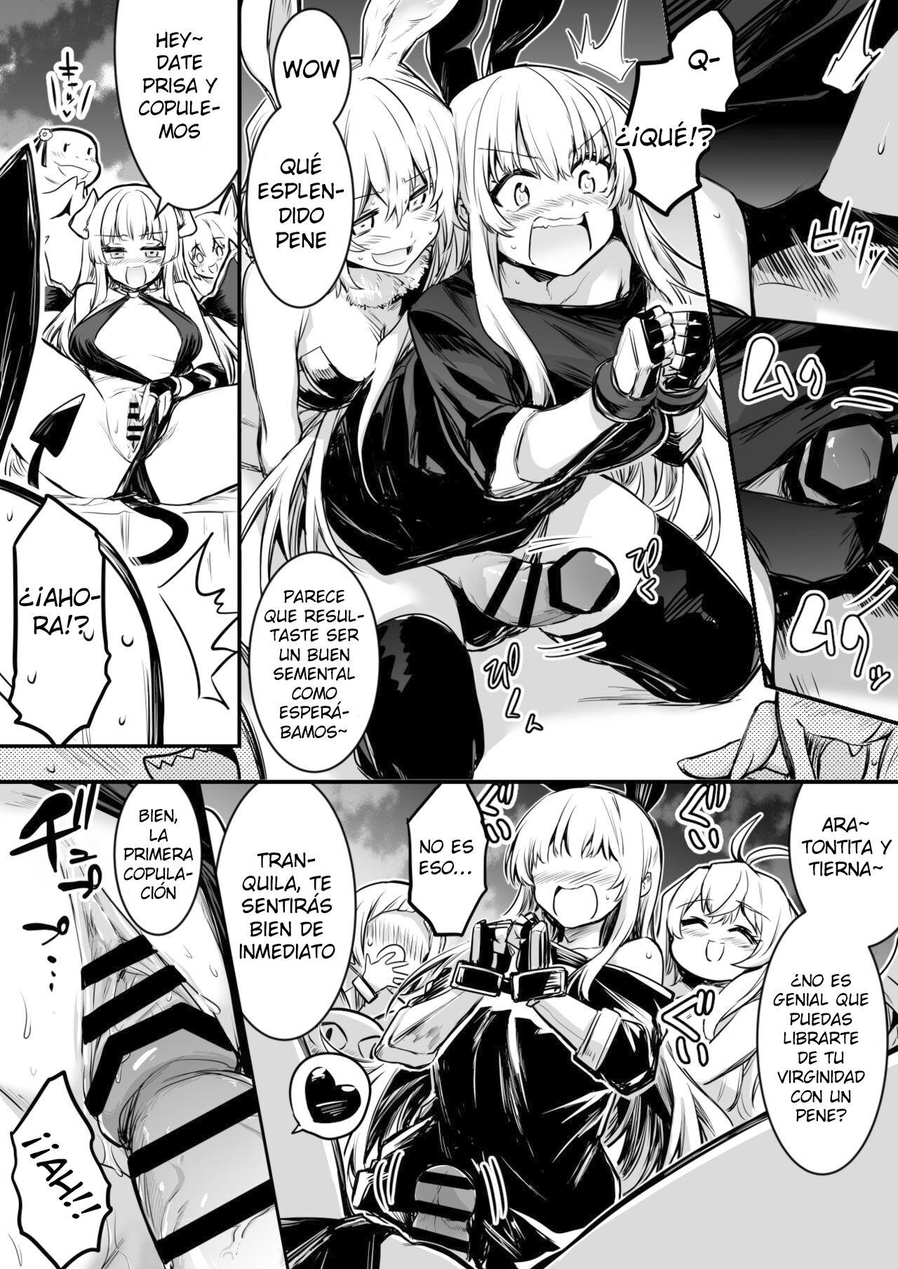 Mazoku ni Toraerare Ochinchin o Hayasarete Konwaku suru ga Me no Mae no Samazama na Mazoku no Nyotai ni Koufun shite shimai, Gyaku Rape sareru you na Katachi de Kawarugawaru Majiwatte shimau Boukensha-chan page 3 full