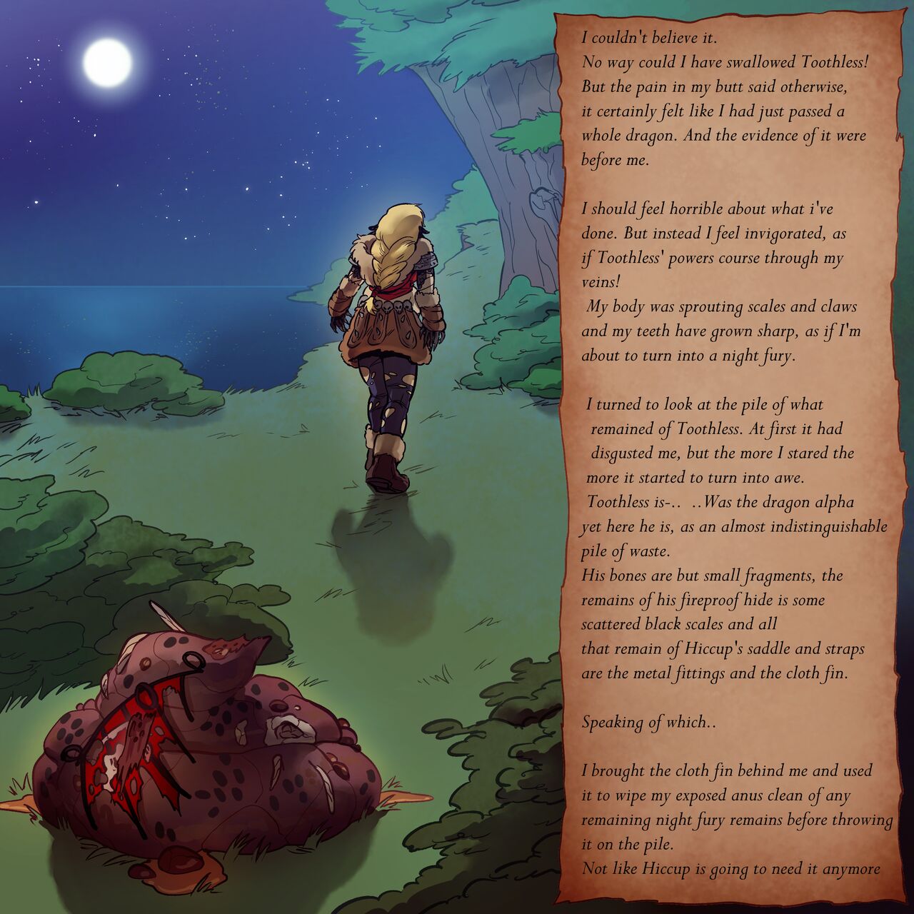 Astrid eats Toothless page 6 full