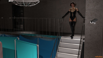 Secure Storage latex slave selfbondage in cage cover
