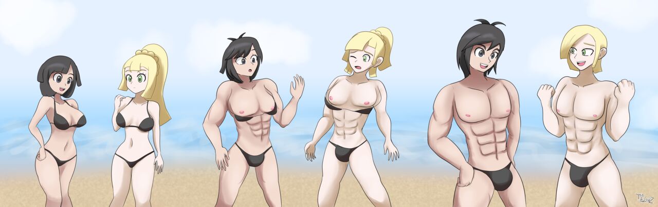 Selene, Lillie, Gloria &amp; Marnie on the Magical beach page 3 full