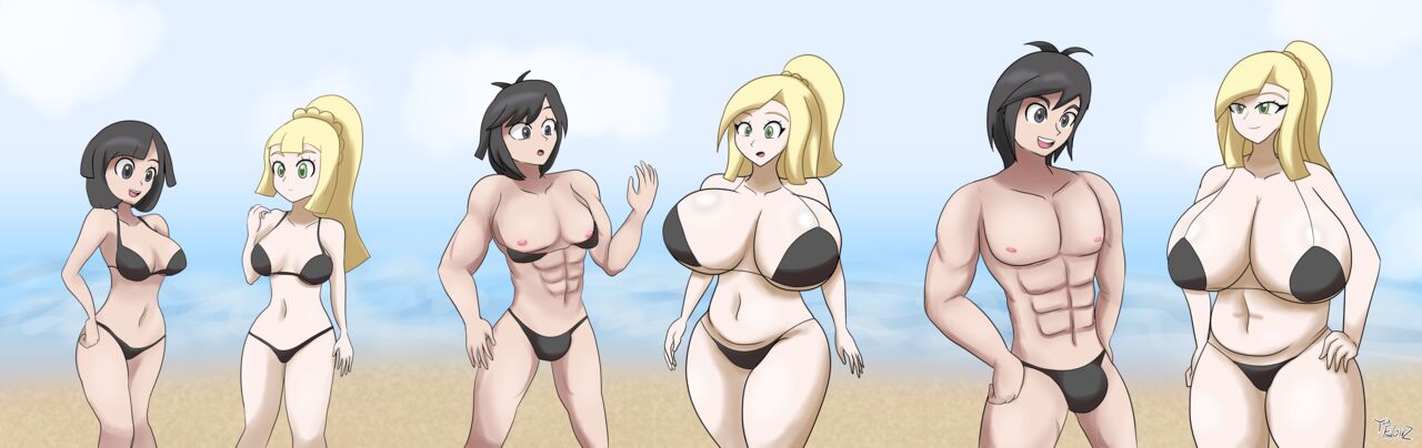 Selene, Lillie, Gloria &amp; Marnie on the Magical beach page 5 full