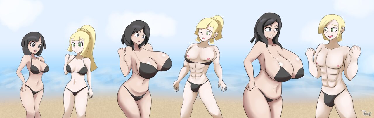 Selene, Lillie, Gloria &amp; Marnie on the Magical beach page 7 full