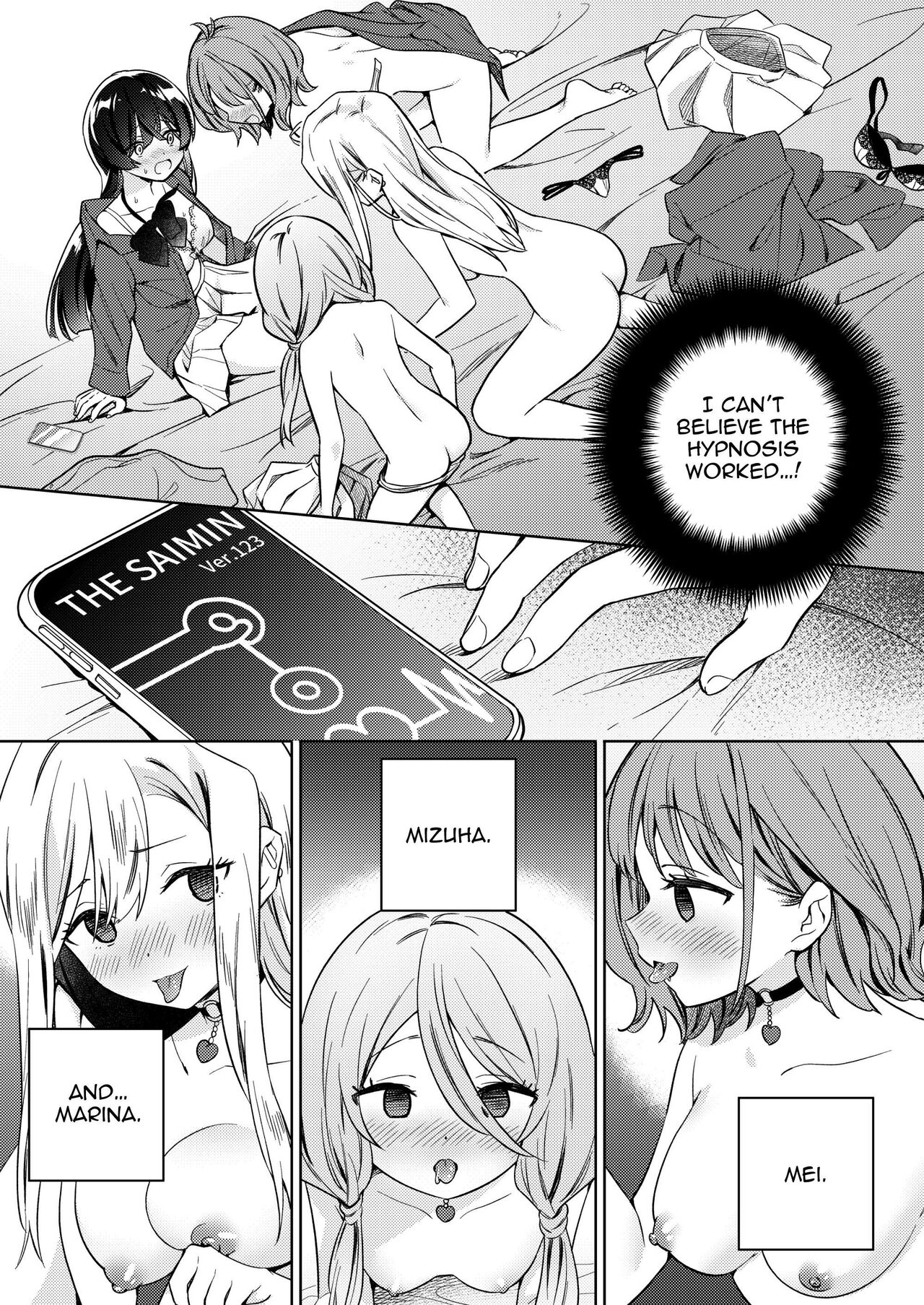 Minna de Ecchi na Yurikatsu Appli ~Ee!? Kono Naka ni Kakattenai Musume ga Iru!?~ | A Sexy Yuri Hypnosis App page 4 full