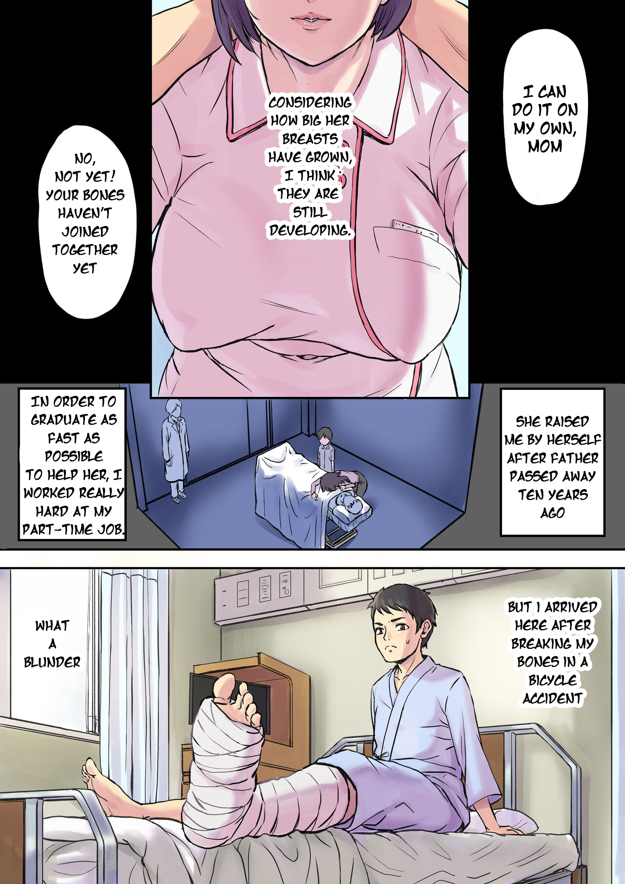 Tonari no Bed de Netorareru Kangoshi Jukubo | Milf Nurse Cuckolded on the bed next door page 2 full
