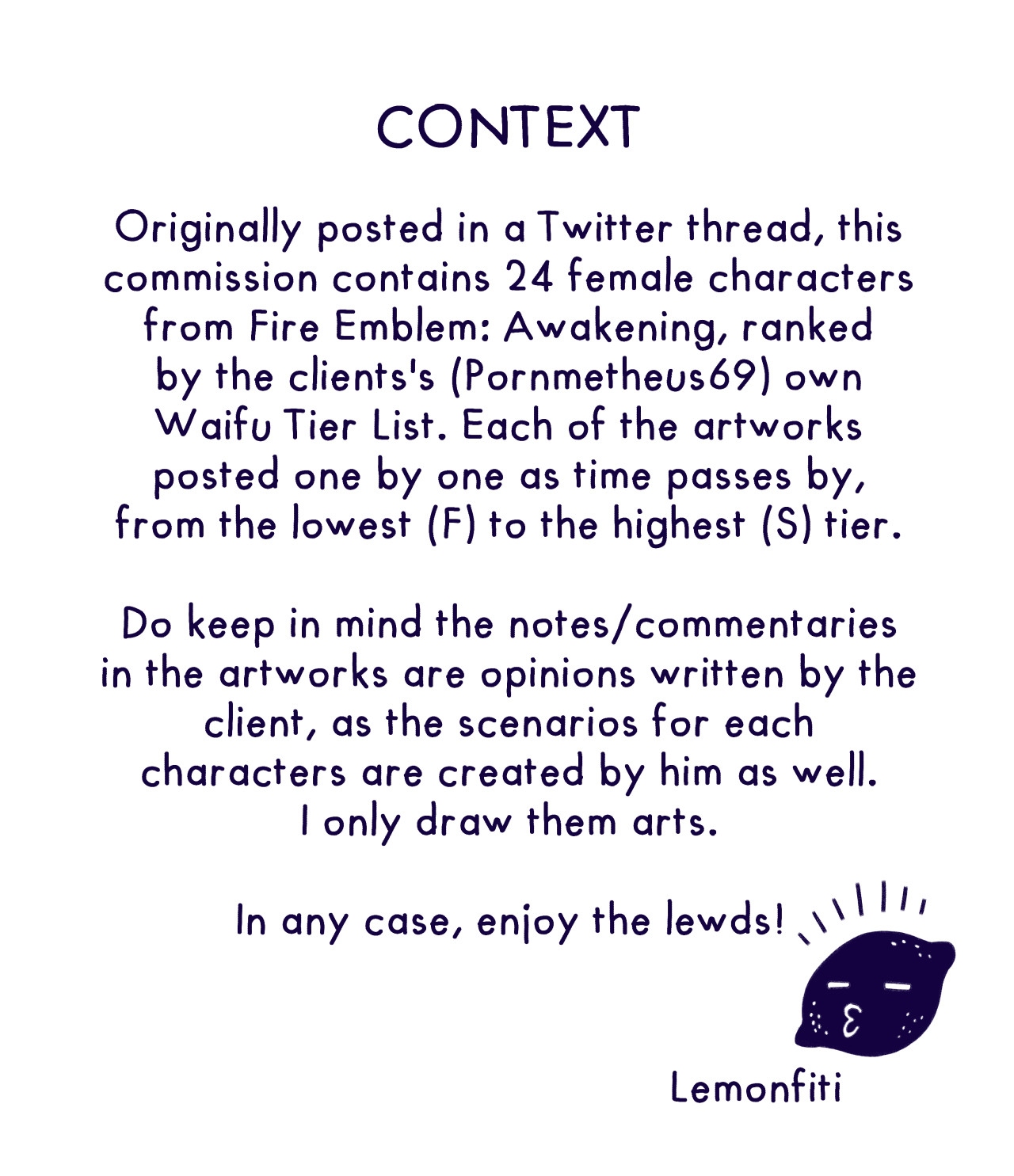 Lemonfiti Commission: Pornmetheus69's Fire Emblem Awakening Waifu Tier List page 2 full