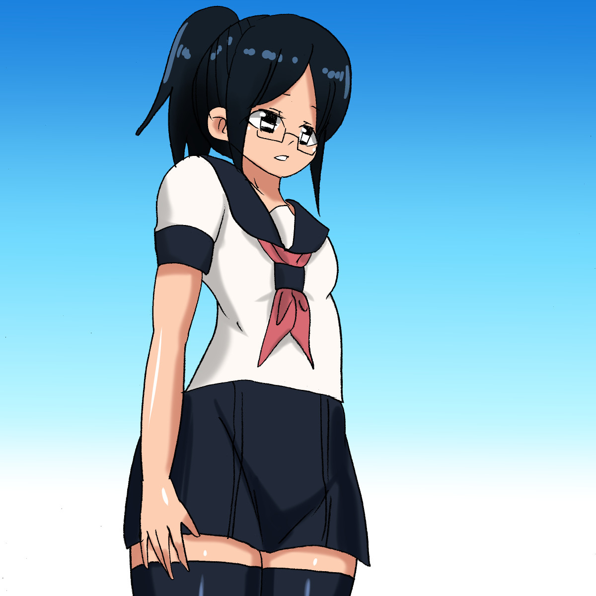 1aw Ponytail Cool Megane Gakusei page 3 full