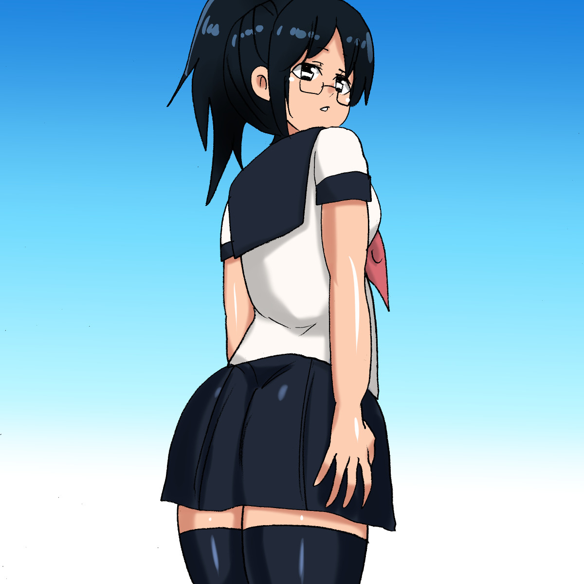1aw Ponytail Cool Megane Gakusei page 7 full