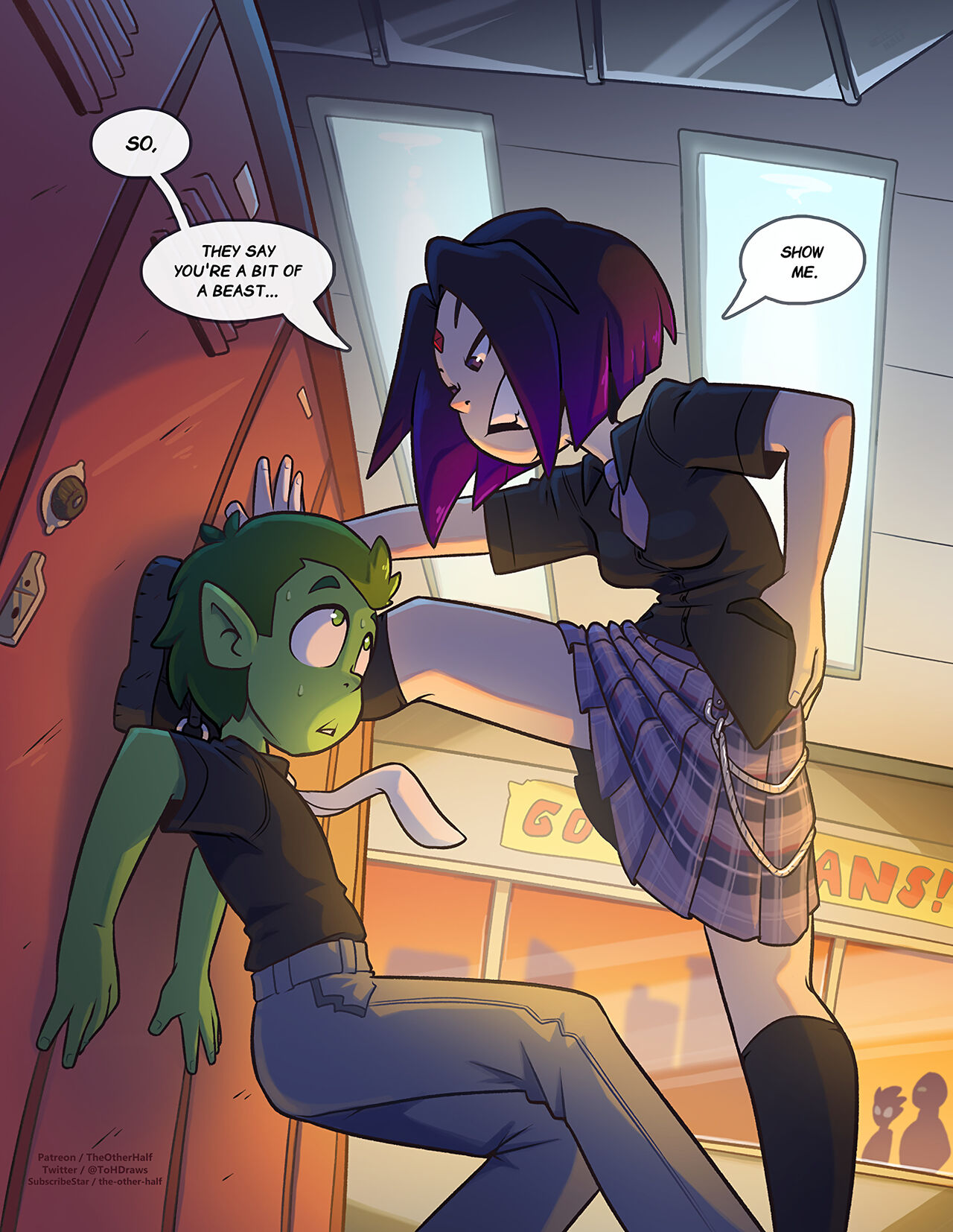 Raven &amp; Beast Boy page 1 full