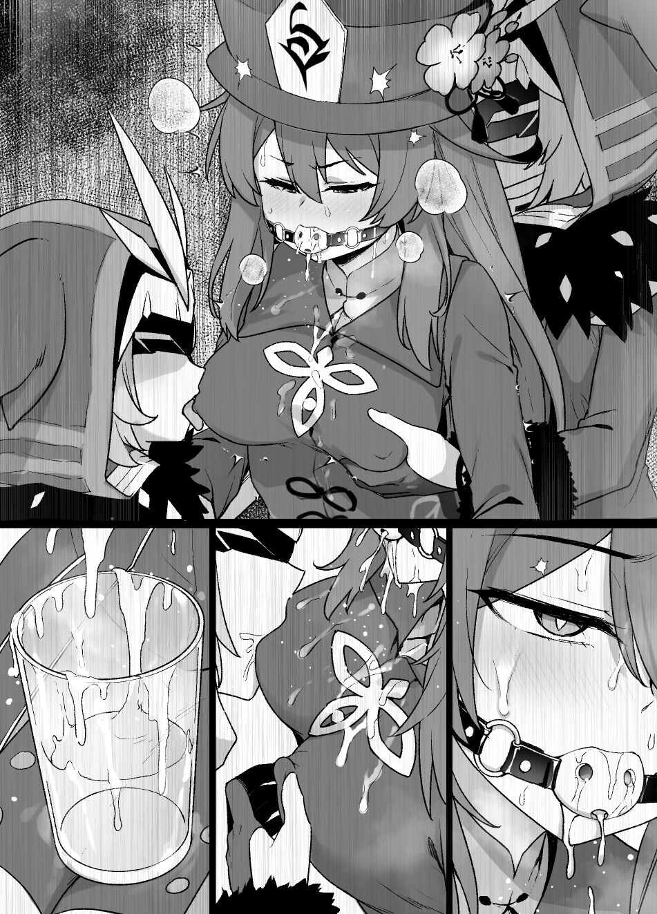 Genshin Impact Hu Tao Chikubi Zeme Manga page 9 full