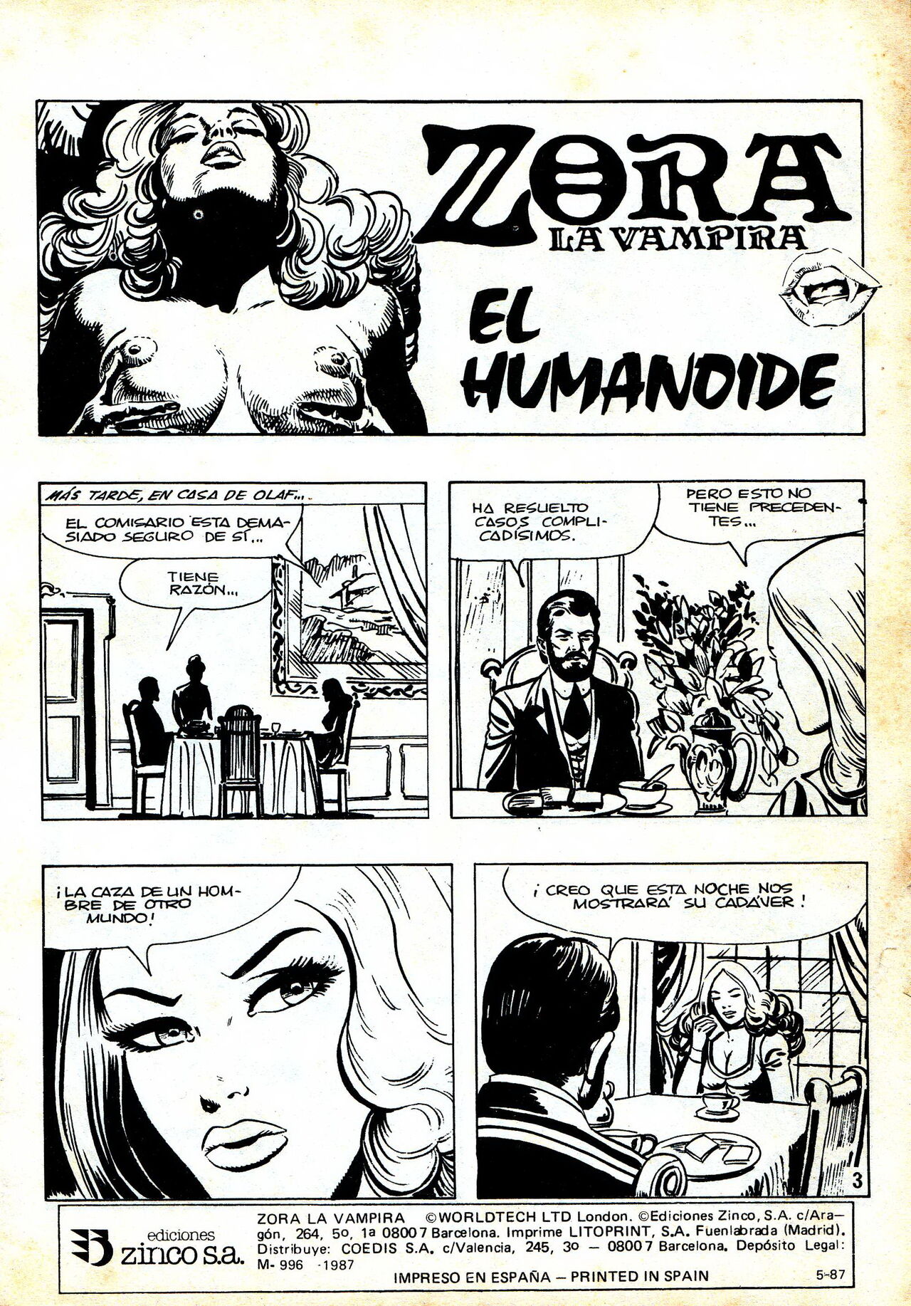 Zora la vampira n.8 - El humanoide &amp; El hombre que mataba con el pensamiento page 3 full
