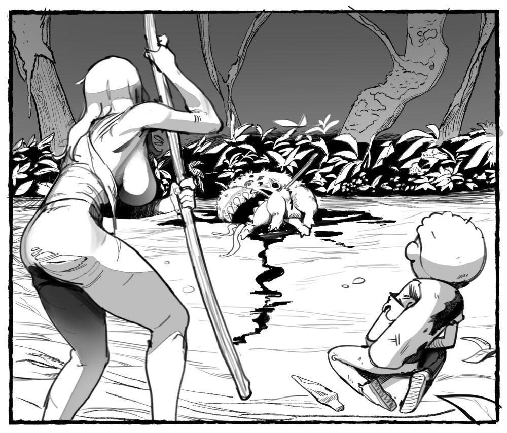 That Time Me and My Younger Brother Got Stranded in Some Alien Planet and Can't Get Back Home. Also I'm Secretly Attracted to Him and I Think He Is Attracted to Me Too. page 9 full
