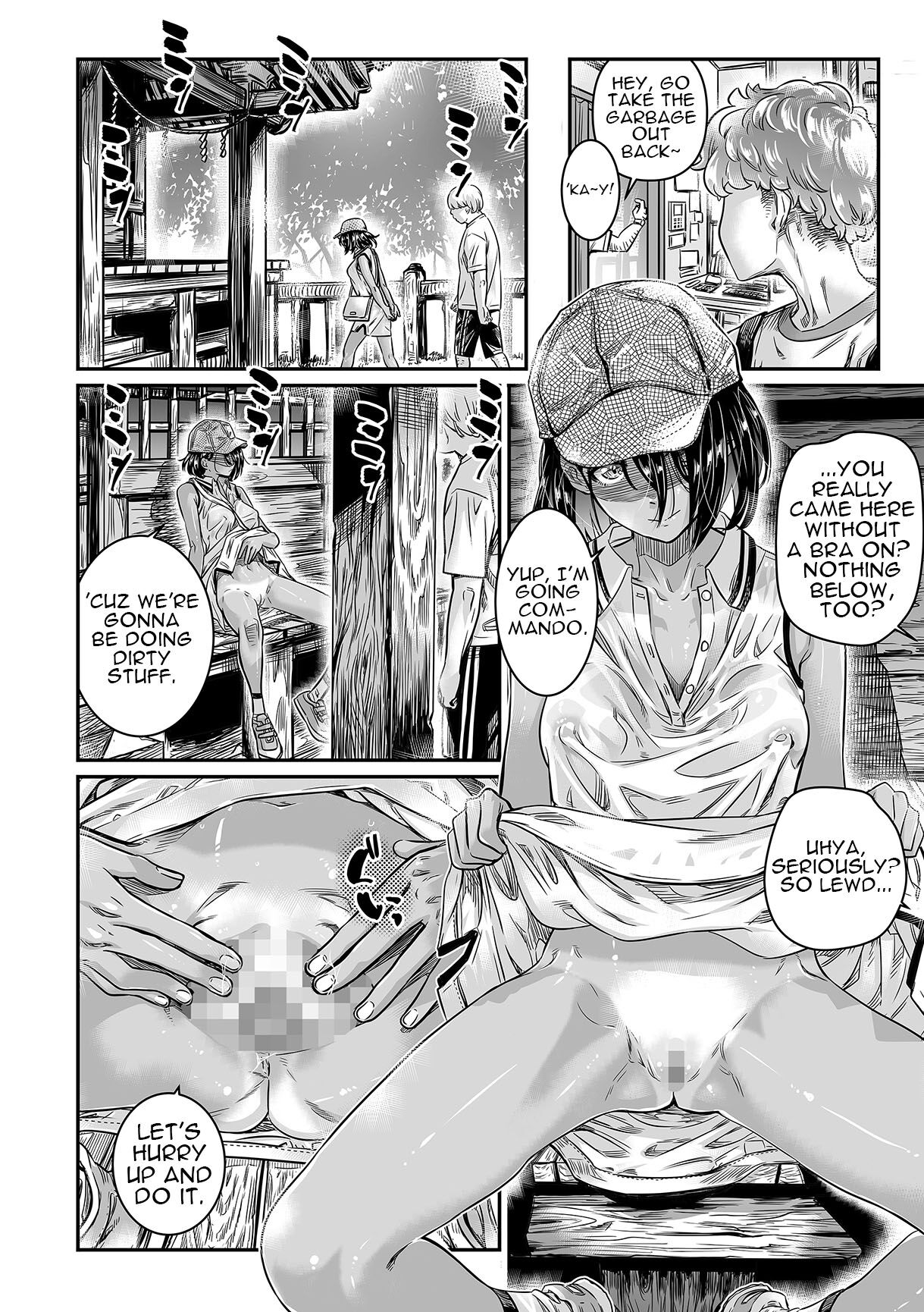 Hiyake no Bitch Shoujo wa, Doutei no Senpai o Yagai Sex ni Sasou | A Slutty Girl Who Was Tanning Seduced Her Virgin Senpai Into Outdoor Sex 2 page 9 full