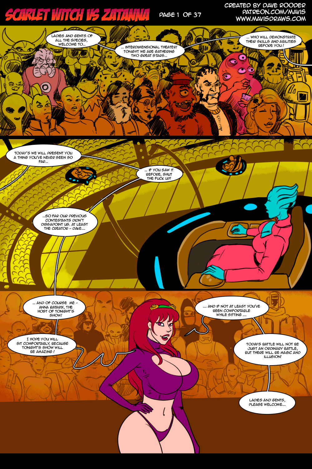 Battle of Supes: Scarlet Witch vs Zatanna page 1 full