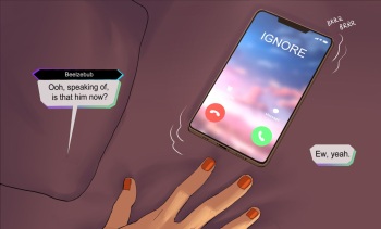 Beelzebub answers the phone for you cover