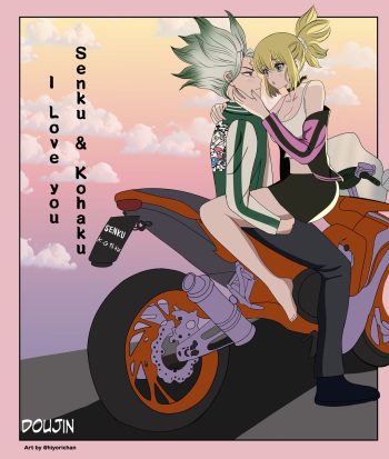 Senku and kohaku I love you cover