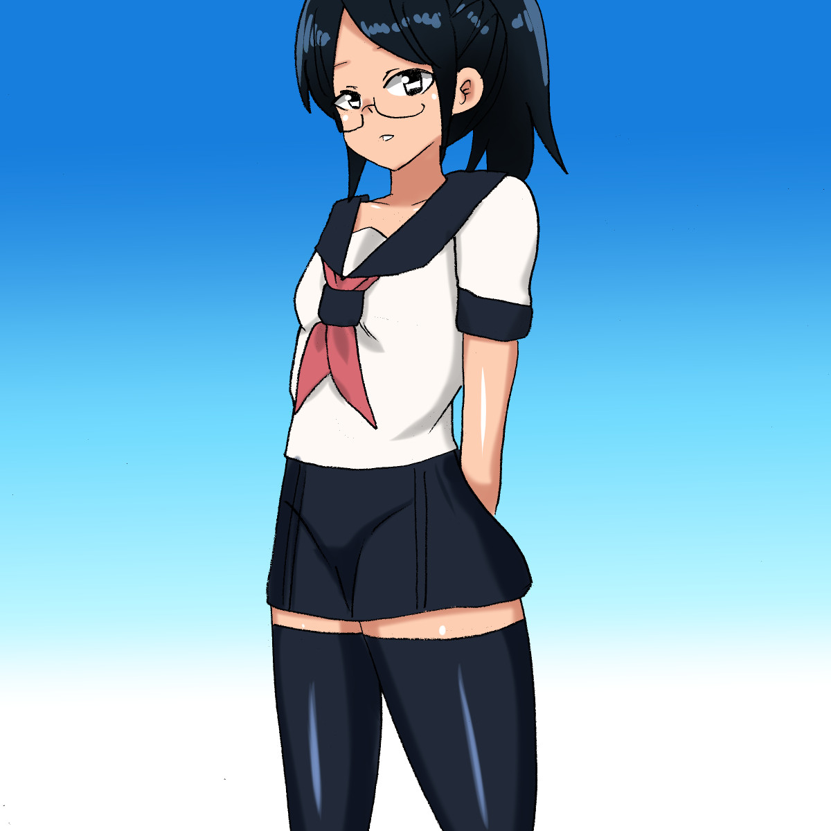 1ax Ponytail Cool Megane Gakusei page 3 full