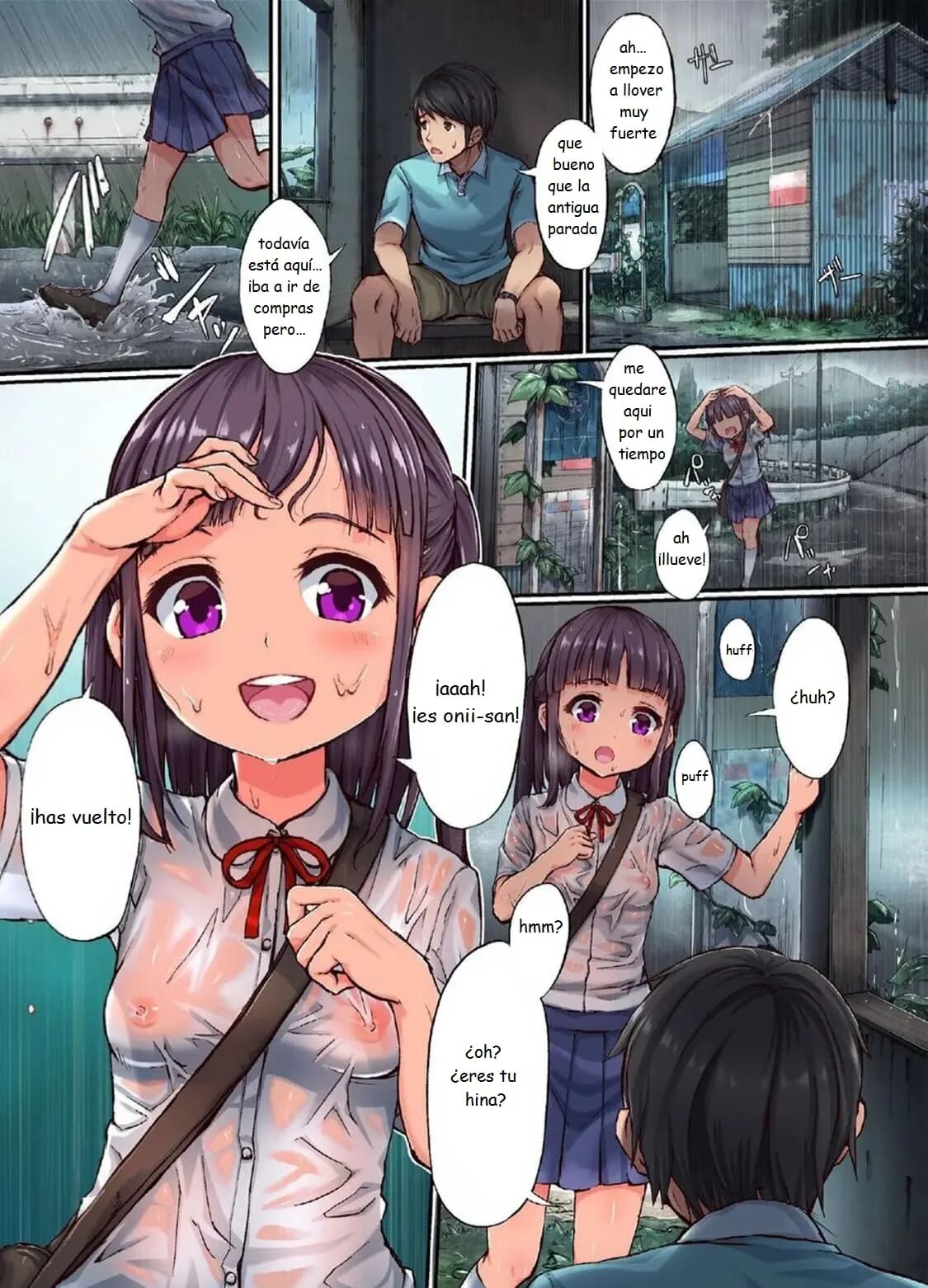 Inaka Shoujo to Asobou ~Nuresuke Amayadori Hen~ | Jugando con una chica de campo que tiene su ropa mojada por la lluvia page 3 full