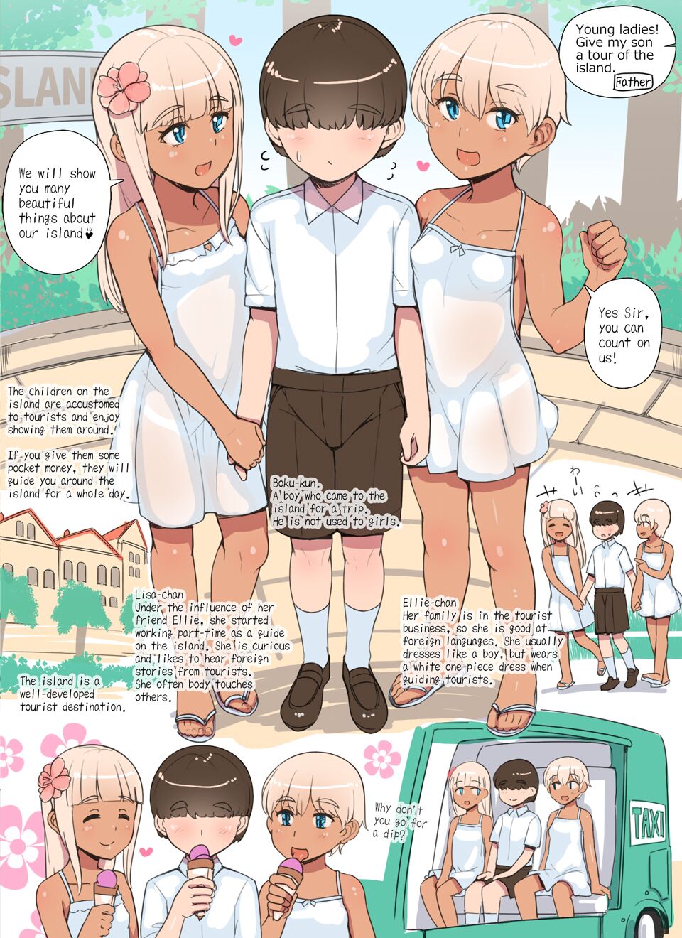 Shota ga Kasshoku Loli ni Shima o Annai Shite Morau Manga | Shota being shown around the island by brown Loli page 7 full