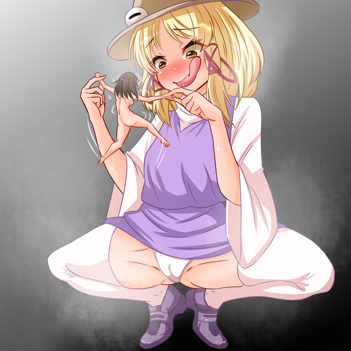 Suwako-sama ga mobu no kobito o kuchi ni fukunde i de katte geppu suru page 9 full