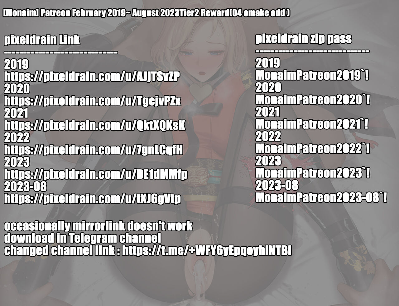 Patreon February 2019~ August 2023Tier2 Reward page 1 full