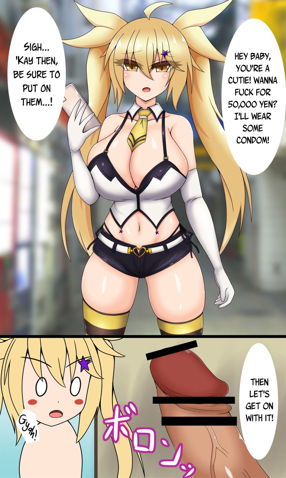 Enkou Suruyo Sonoko &amp; Koushuu Nikubenki no Kinpatsu-chan | Sugar-Date Type Girl Series &amp; Blonde-chan, The Public Cum-Dump page 1 full