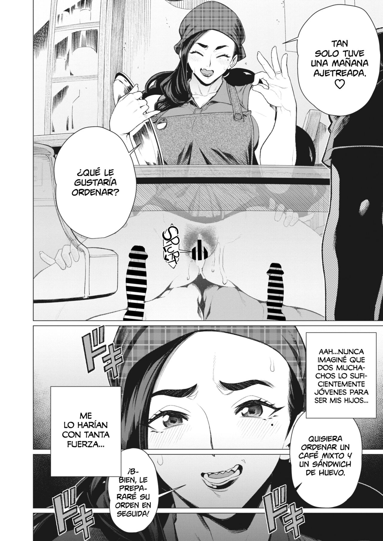 Hitoduma Kissa de juku niku Sando | ~Un Sándwich Especial de Carne Madura  en la Cafetería de la MILF Casada~ page 2 full